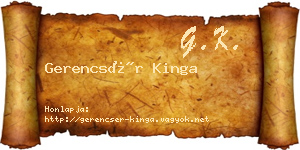 Gerencsér Kinga névjegykártya